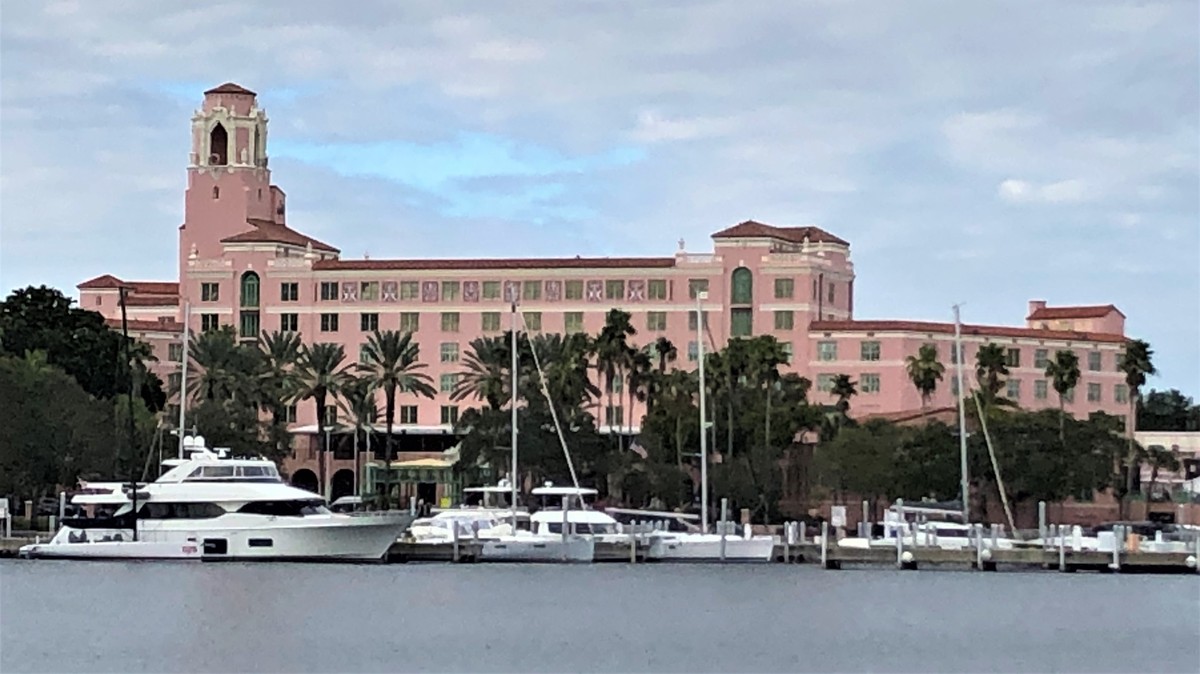 The Vinoy in St. Petersburg, the pink hotel, the tower, and the long waterfront front