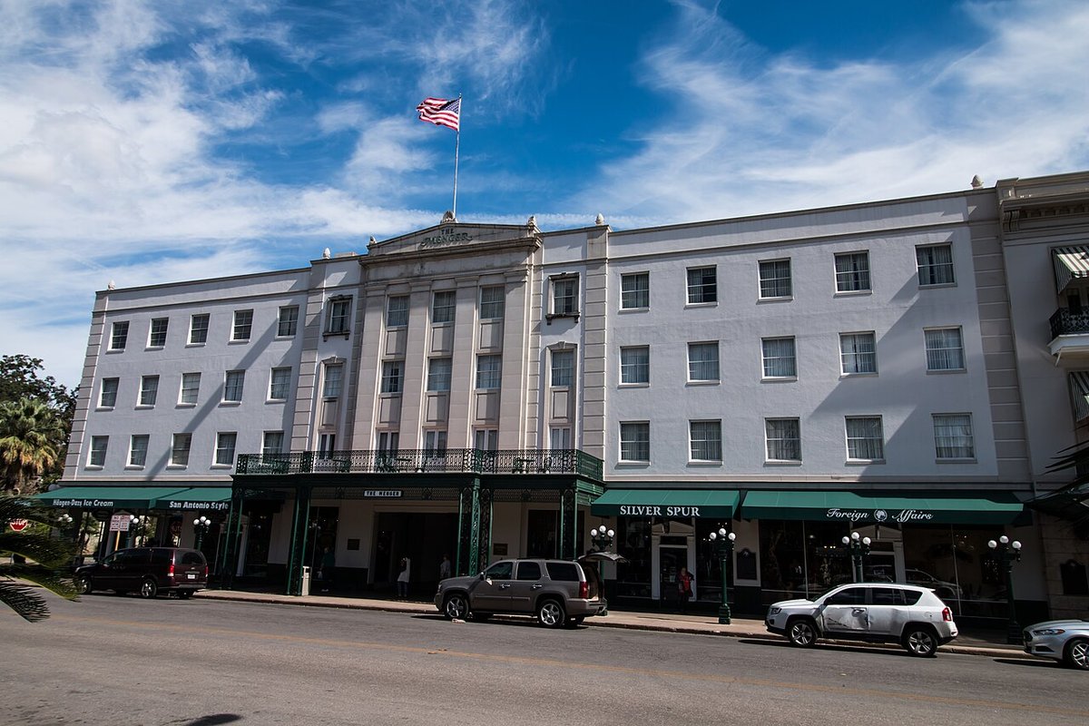The Menger Hotel in San Antonio, pediment and street canopy